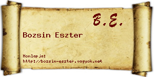 Bozsin Eszter névjegykártya